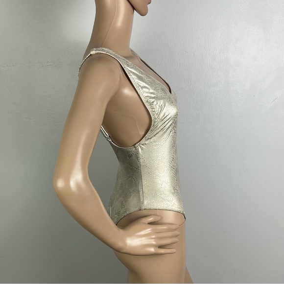 NEW GOOD AMERICAN METALLIC ONE-PIECE SWIMSUIT - Picture 5 of 8
